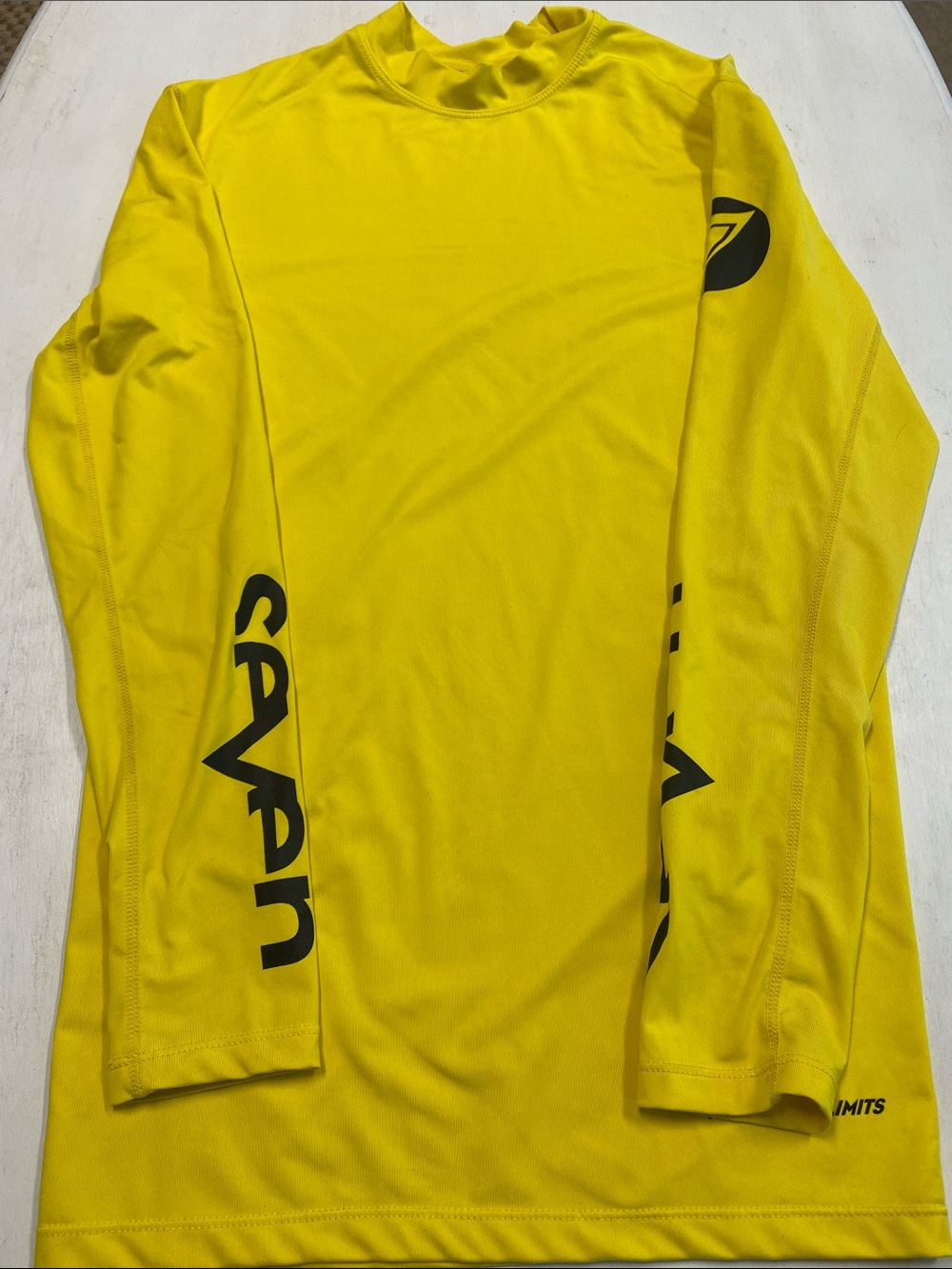 Seven7 Bright Yellow Long Sleeve Performance Shirt with Black Logo